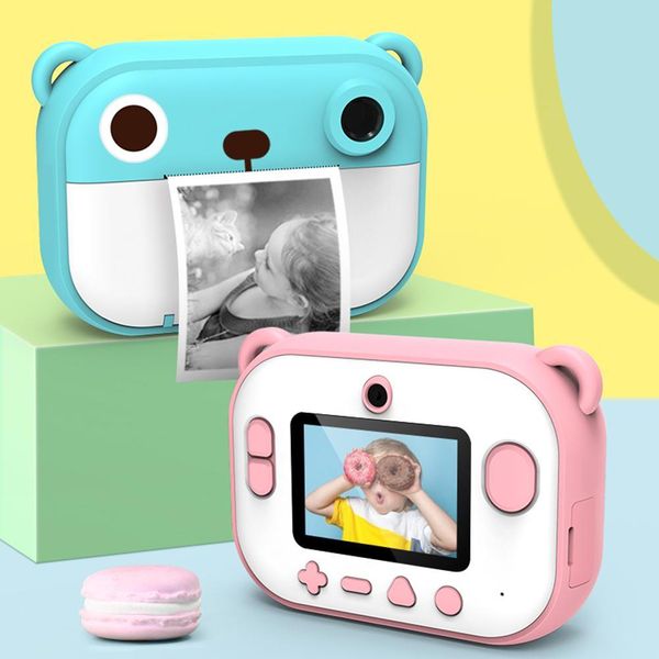 

2.4 inch children's mini digital camera set 1080p diy p printing video recorder camcorder kids large head sticker