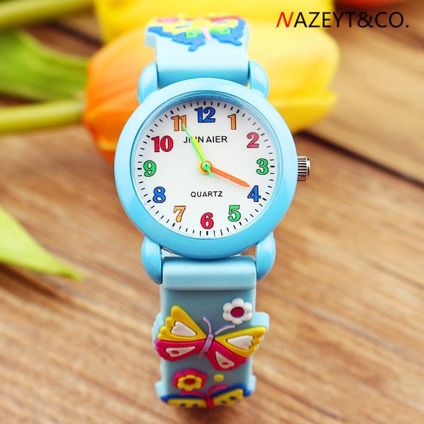 

promotion little boys girls lovely colorful no.simple design quartz watch children 3d jelly wristwatch kids soft silicone clock, Blue