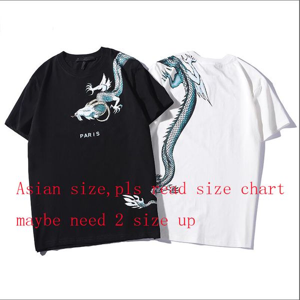

luxury t shirts for men's fashion designer shirts with letters short sleeve dragon brand tees crew neck tshirt clothing, White;black