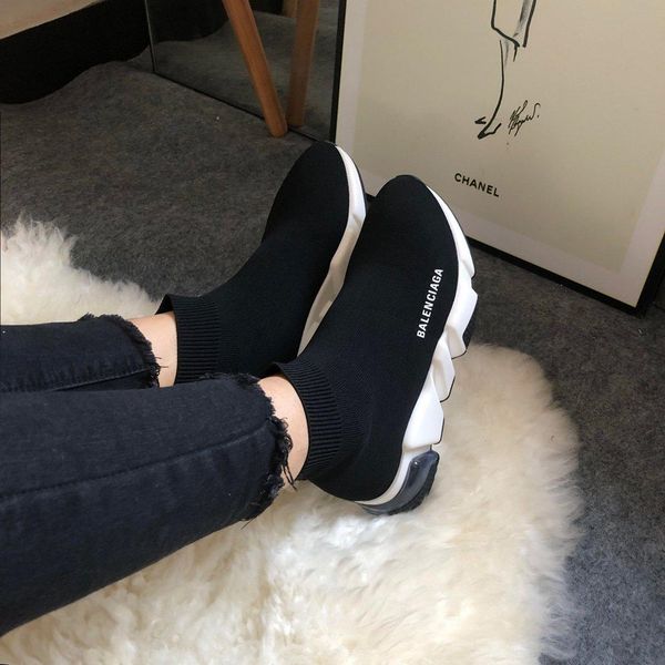 

sock shoes men and women high 2019 autumn fashion men's shoes new elastic trend sports casual shoes tide men martin boots 1878, Black