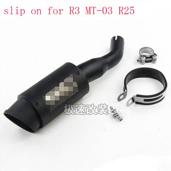 

motorcycle exhaust escape modfied laser muffler middle connection link pipe slip on for r25 r3 yzf-r3 yzf-r25 mt-03