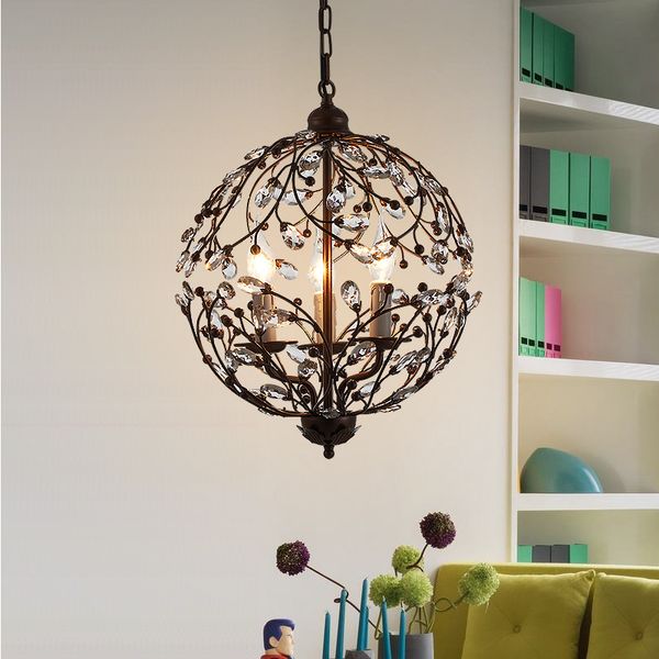 

Modern cry tal pendant light living room kitchen dining room hanging lamp decor home lighting fixture black metal e14 110 220v