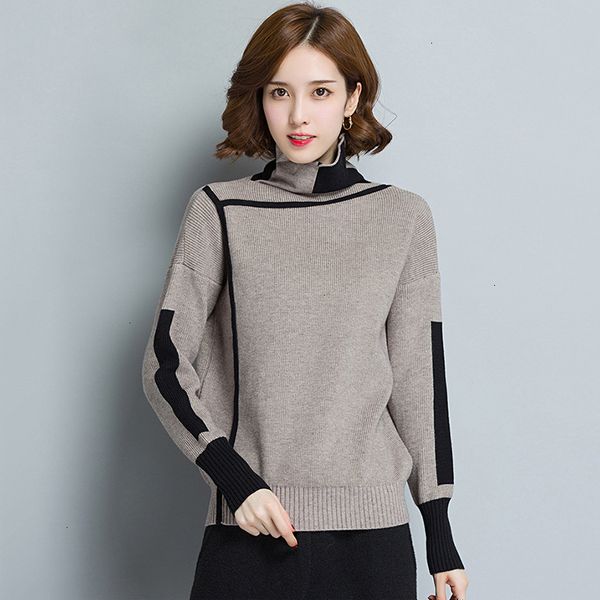 

women sweater womens sweaters women turtleneck winter patchwork sweater women long sleeve knitted and pullovers female jumper tricot, White;black