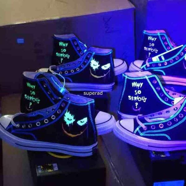 

x batman dc 1970s skate shoes who so serious canvas casual shoes 80th anniversary glow dark knight graffiti man woman street sneaker, Black