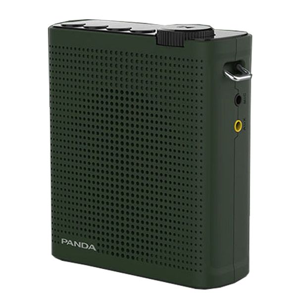 

panda voice amplifier wireless portable megaphone with mic support tf usb aux green/white mini speaker for teaching promotion