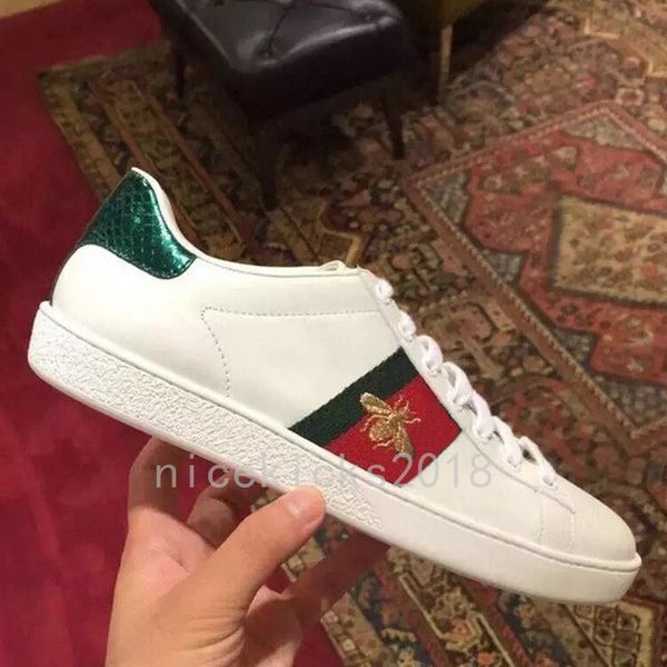 

Luxury Designer Mens Women Sneaker Casual Shoes Low Top Italy Brand Ace Bee Stripes Shoe Walking Sports Trainers Chaussures Pour Hommes