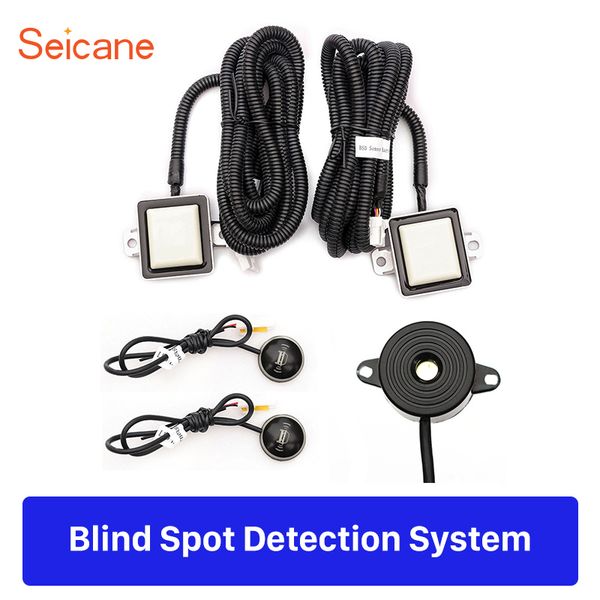 

seicane 2* radar sensors rearview mirror active area waterproof car blind spot detection bsd system with safety buzzer alarm