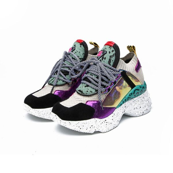 

shoes woman 2019 spring autumn new fashion casual high-heeled single shoes trend lace-up soft breathable lightweight women, Black