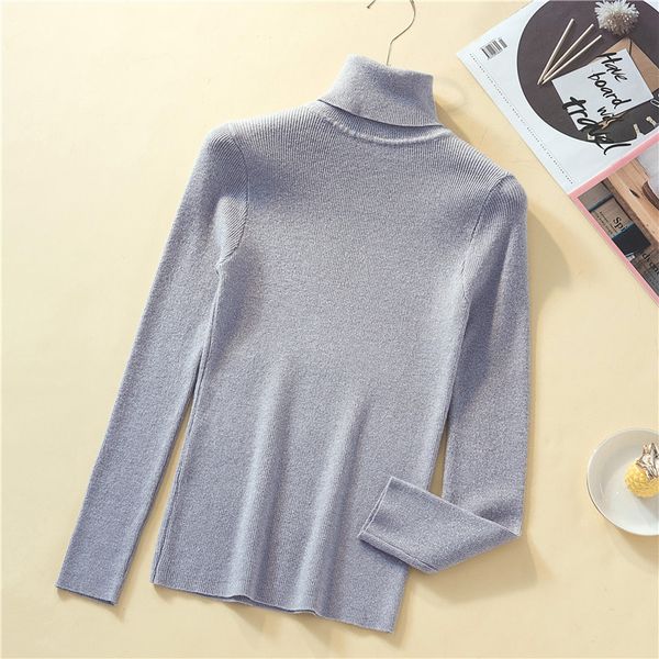 

women's sweaters 2021 women sweater autumn winter turtleneck jumpers slim bright silk knit female long sleeve pullovers, White;black