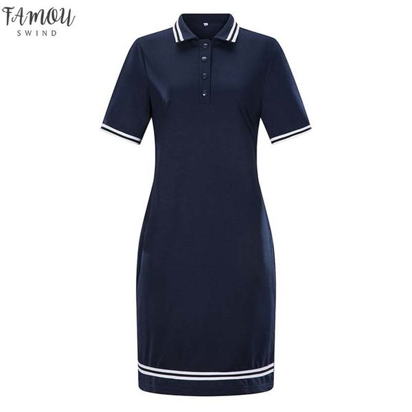 

summer women polo dress l-6xl fashion short sleeve stripe bodycon mini pencil dresses female elegant casual dress vestidos, Black;gray