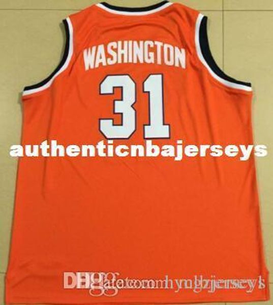 

#31 dwayne pearl washington embroidery jerseys orange white college throwbacks men's embroid jersey, Black;blue