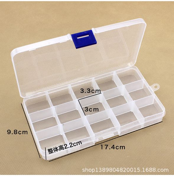 

diy15 lattice transparent plastic storage box jewelry beaded bracelet screw fittings electronic components compartmental box