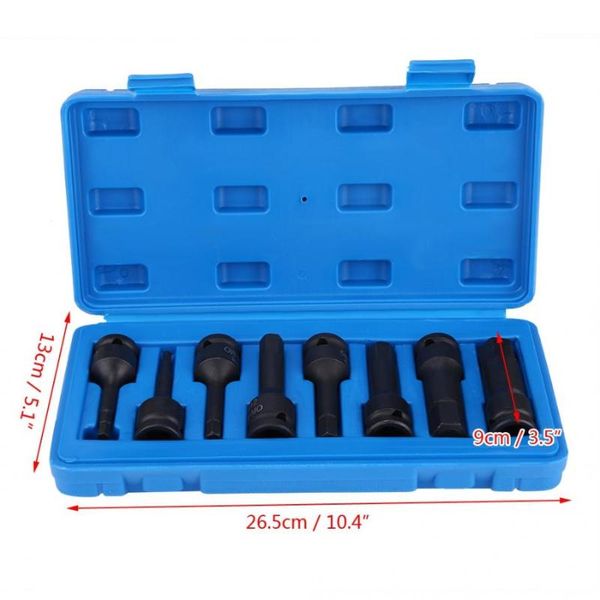 

8pcs 1/2" inch drive air allen hex key bit socket set wrench set h5-h19 klucze nasadowe