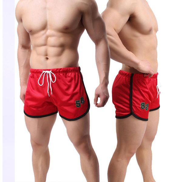 

zacoo men sports double layer lace-up running shorts, White;black
