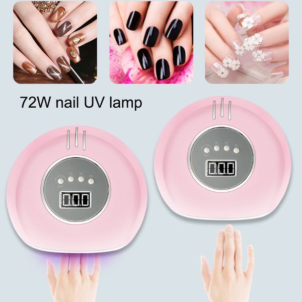 

72w nail polish dryer curing lamp uv led dual light source for all gels nail art tools cd88