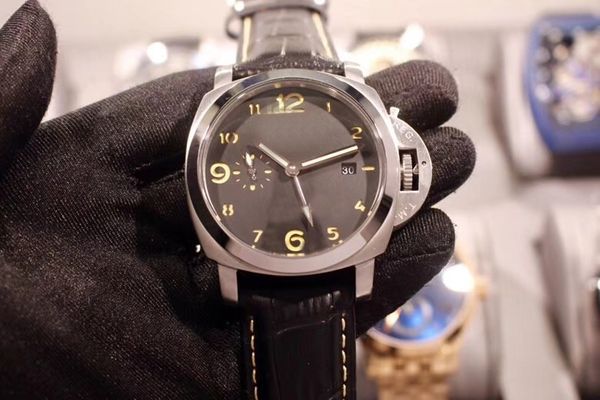 

special edition brand automatic movement men watch glass back grey dial leather band male clock montre homme, Slivery;brown