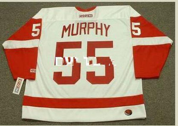 

men #55 larry murphy detroit red wings 1999 ccm retro hockey jersey or custom any name or number retro jersey, Black;red
