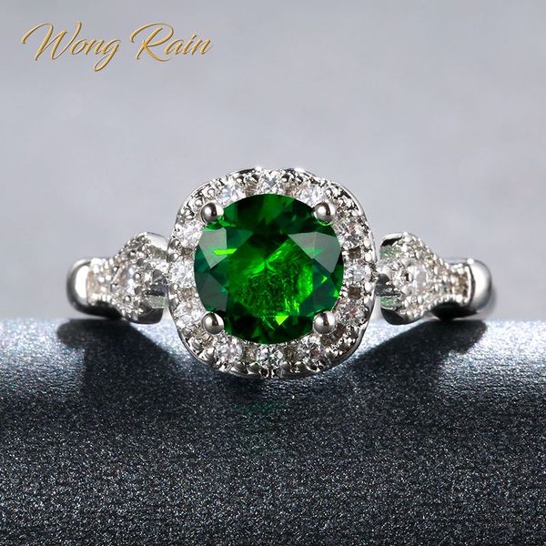 

wong дождь урожай 100% 925 silver emerald gemstone wedding помолвки diamonds белое золото кольцо изящных ювелирных изделий оптовая, Golden;silver