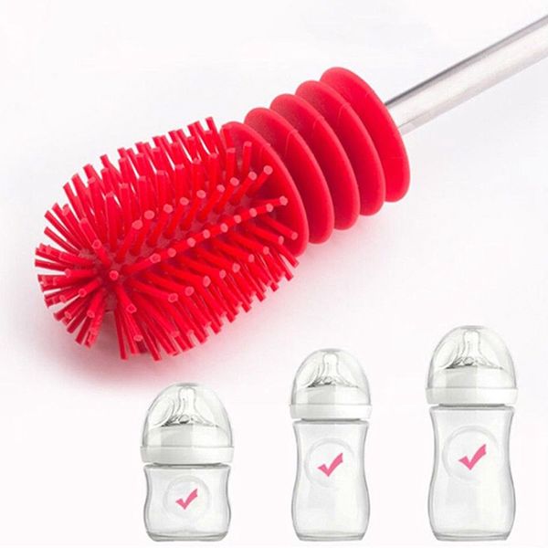 

baby bottle brushes nipple pacifier tube silicon brushes kids milk feeding bottle cleaning brush