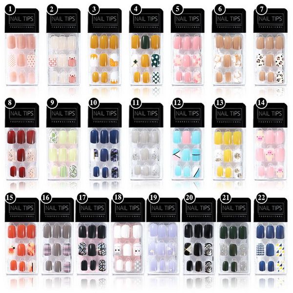 

by dhl 50sets 30piece nail sticker fashioncute false nail manicure set semi permanent coat gel polish reable, Red;gold