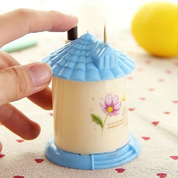 

wholesale- 2016 new creative automatic toothpick holder pocket fashion small portable house shaped toothpick box