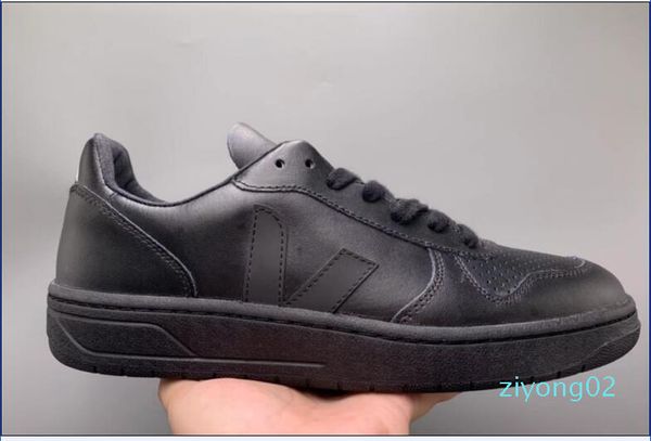 

2019 wholesale fashion veja esplar sneakers genuine leather villous dermis casual shoes mens&women luxury superstar trainer 36-45 02z, Black