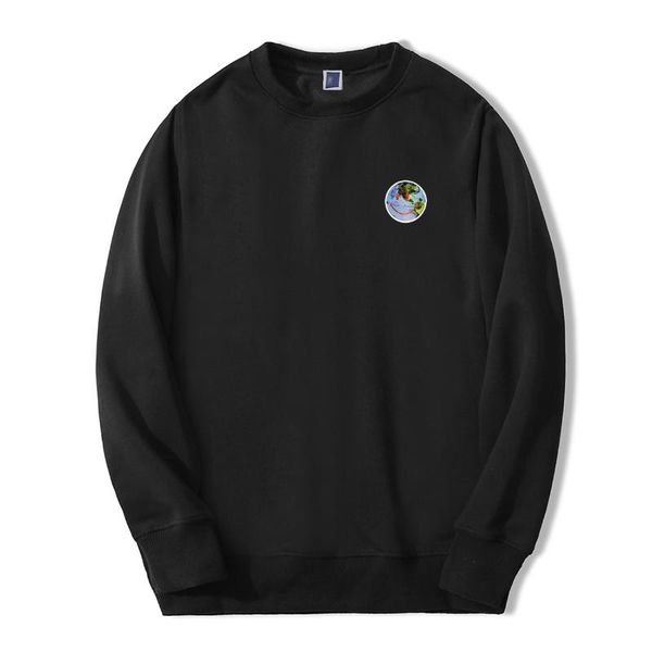 

2019 men new fashion sweatshirts hoodie funny environmental protection earth smile streetwear casual autumn fashion sportswear, Black