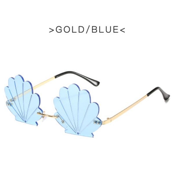 

2020 new frameless sunglasses wholesale women's flower sunglasses metal frame personalized ocean film colorful cross border glasses, White;black
