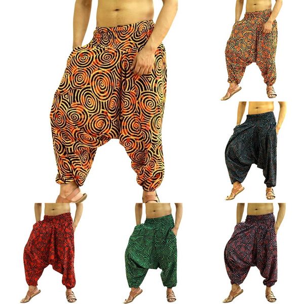 

2019 men harem pants baggy hiphop men pantalon hombre loose trousers wide legs ethnic style pants casual joggers, Black
