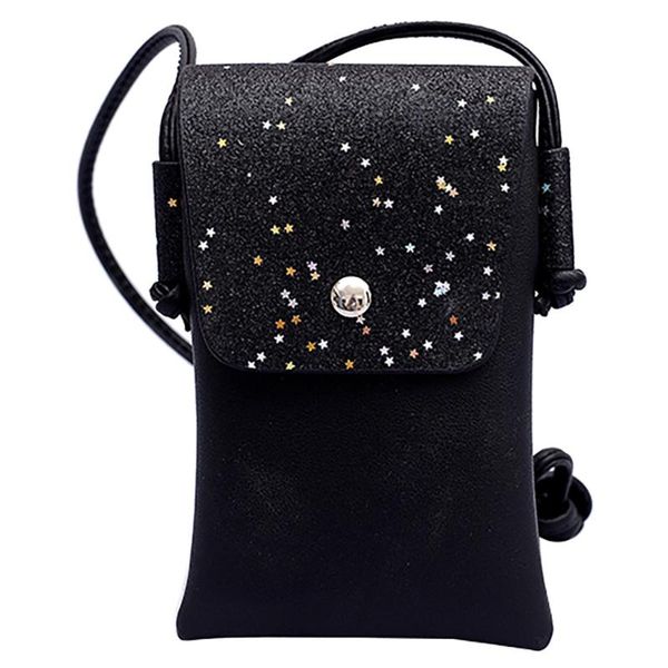 

мода женщина кожа многофункциональных блестки кошелек crossbody сумка телефон пакет плечо маленького квадрат сумка сумка