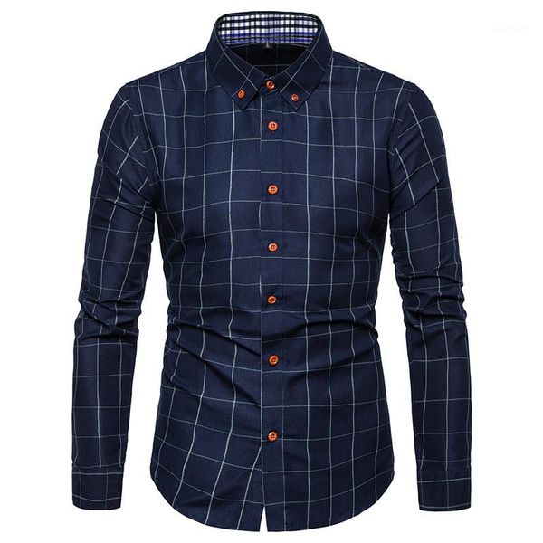

printed mens slim shirts fashion designer male long sleeve spring casual shirt for men plaid, White;black
