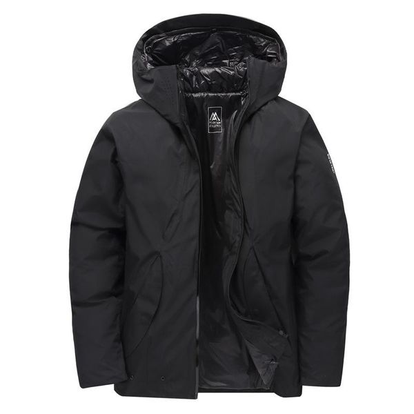 

2018 brand new повседневная зимняя пуховая куртка мужчины белая утка пуховик толстовки съемный лайнер двусторонняя одежда мужская куртка пал, Black