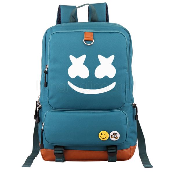 USA CA DJ Marshmello Laptop Backpack Students School Bag Boys Bookbag Travel Bag