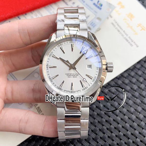 

aqua terra 150m miyota 8215 automatic mens watch steel case white textured dial stainless steel bracelet 231.10.42.21.02.003 puretime e263f6, Slivery;brown