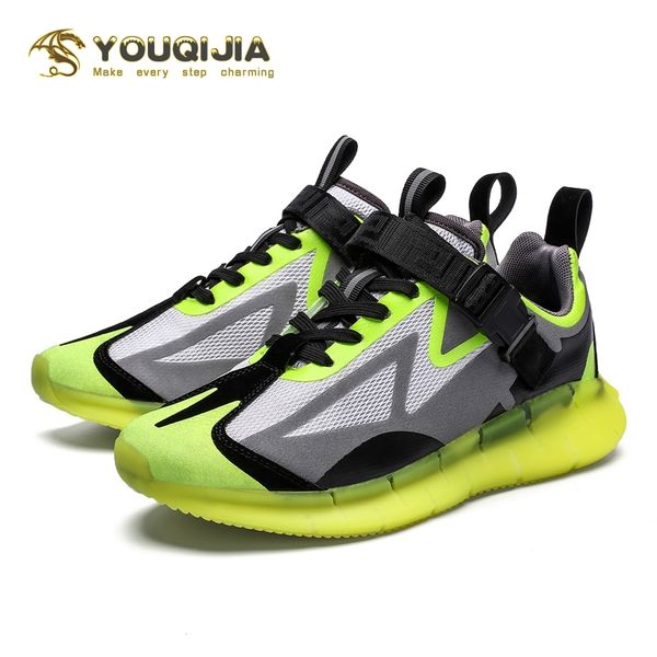 

youqijia men's casual shoes night fluorescent light durable sneakers suitable for night fitness jogging walking music festival, Black