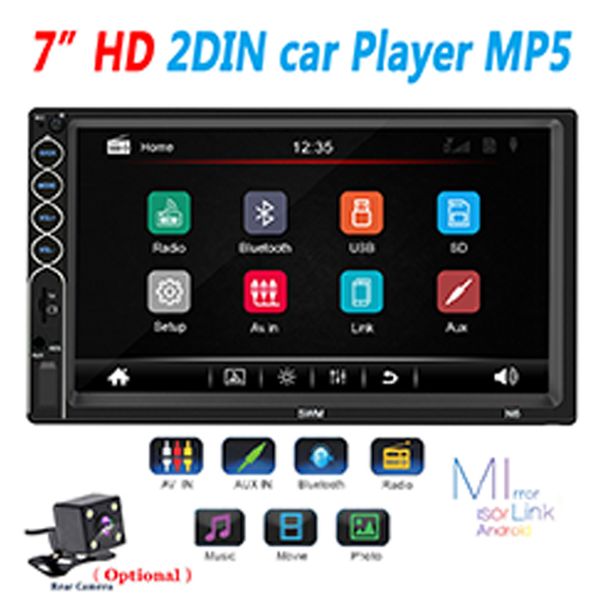 

7inch 2 din car radio mp5 stereo receiver auto radio car stereo audio radio mirror link support rear camera
