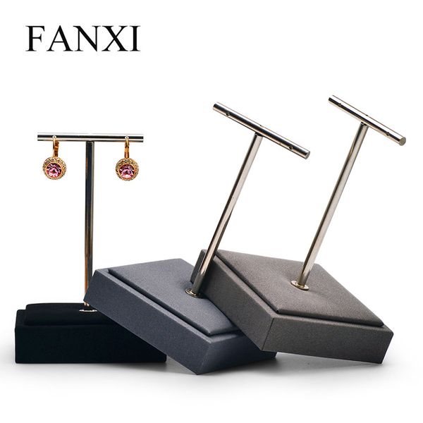 

fanxi earring display rack leather jewelry display stand ear stud organizer stand for jewelry showcase new, Pink;blue