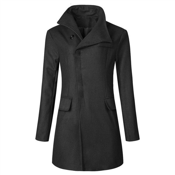

womail men winter hooded trench coat autumn zipper slim fashion black warm thicken jacket peacoat long overcoats outwear f710, Tan;black