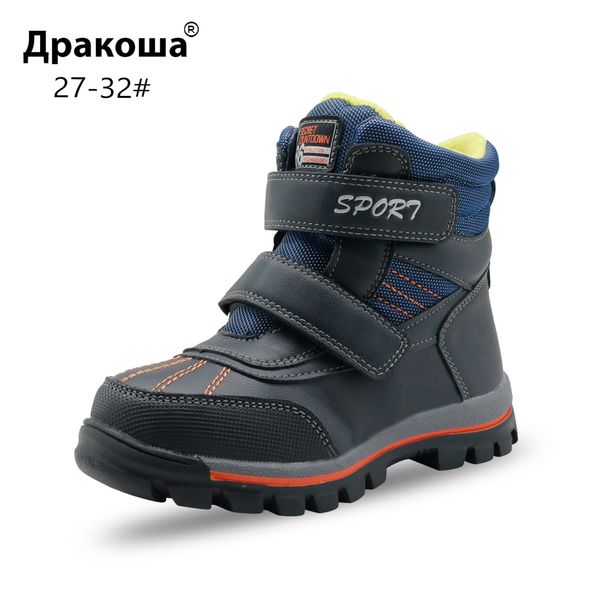 

apakowa winter boys snow boots маленькие дети альпинизм лыжные ботинки шерстяные ботильоны детская холодная погода спортивная обувь на откры, Black;grey