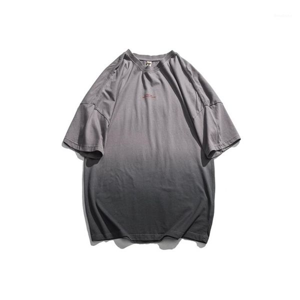 

color letter print clothing mens designer pullover tshirts crew neck short sleeved mens summer gradient, White;black