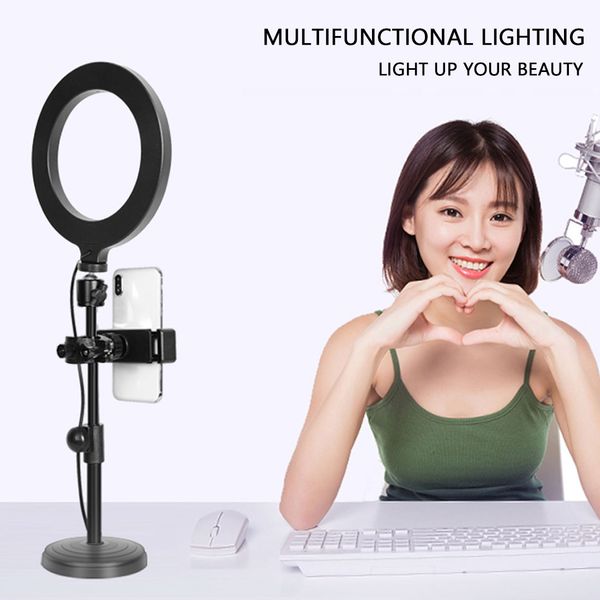 

led ring light pgraphy light led beauty vlog fill light youtube selfie three-speed dimmable with tripod phone holder