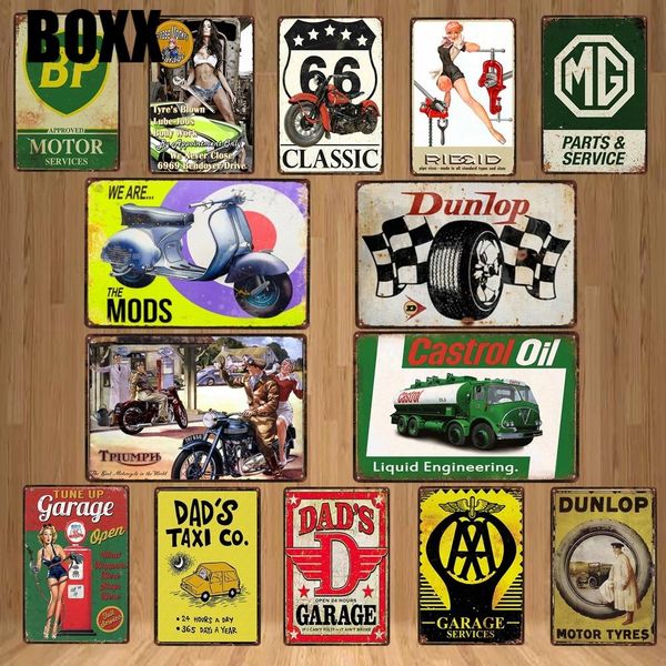 

2020 motor oil vintage tin sign garage plaque metal vintage pub wall pub cafe car home art decor retro poster hot