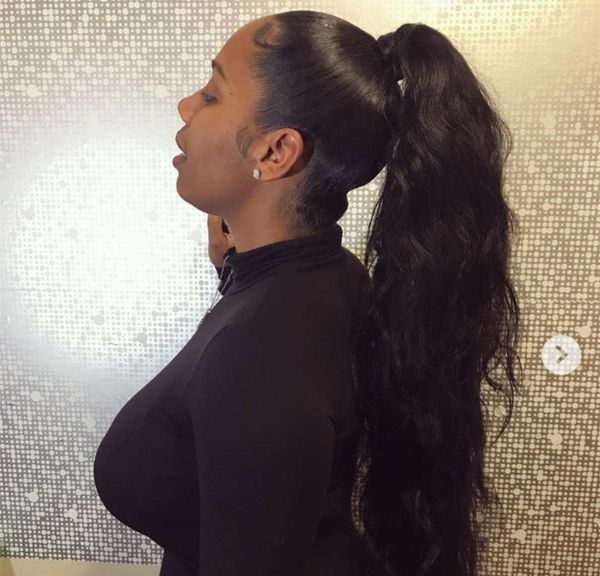 Divawigs Thick Gorgeous Wavy Ponytail Hair Extension Black Woman 160g Drawstring Ponytail Raw Virgin Indian Weave Ponytail Hairstyle Real Human Hair