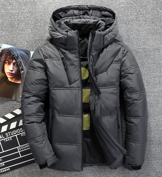 

men's winter han version new boutique personality handsome casual trend thickened warm short style with hat collar down jacket / m-3xl, Black