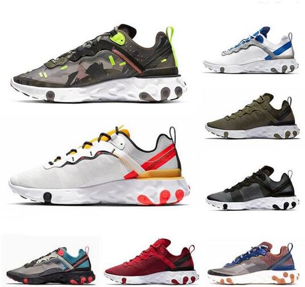 

react element 87 x undercover 55 mens running shoes tour yellow camo olive men women triple black white taped seams trainers sports sneakers