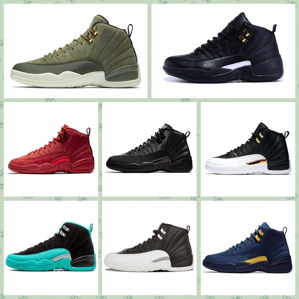 

nike air jordan original aj aj12 мужская 12s уличная обувь winterized wntr тренажерный зал красный мичиган бордо 12 белый черный the master