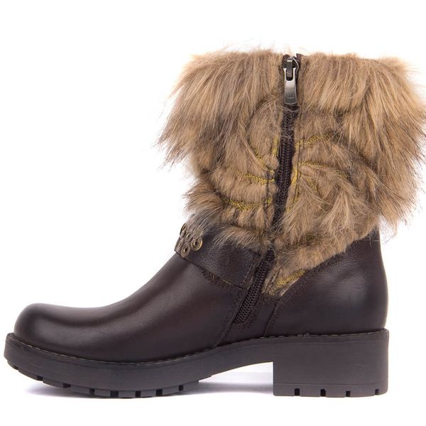 

sail lakers-brown women leather boots, Black