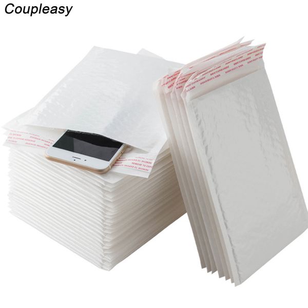 

50pcs wholesale white bubble envelopes waterproof shipping mailing bags self sealing courier bag foam packaging plastic envelope