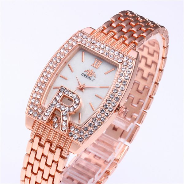 

full rhinestone square ladies quartz wristwatch fashion stainless steel belt watch women clock zegarek damski 2019, Slivery;brown
