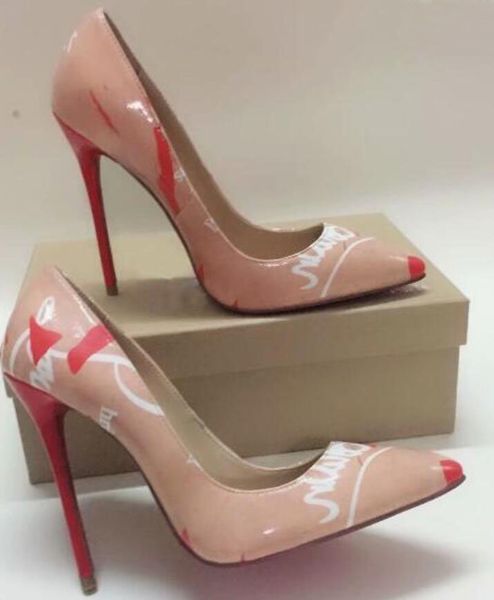 

8selling high heels with pointed red patches for women, Black